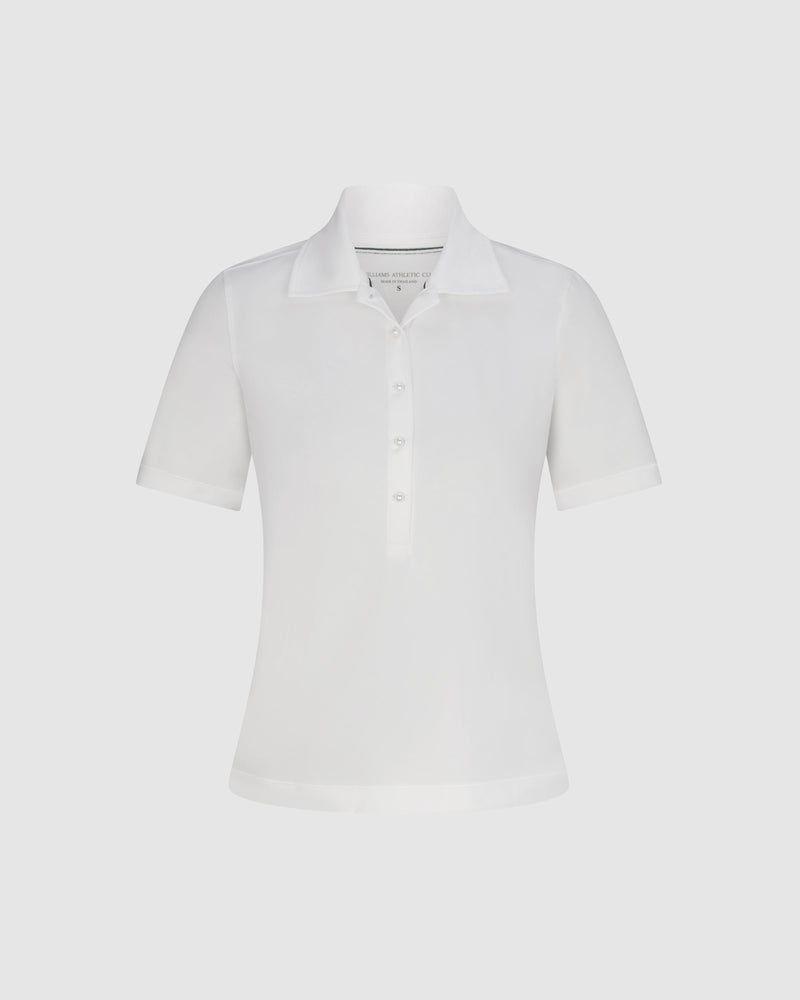 Suki women's white golf polo shirt by Williams Athletic Club